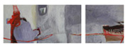 o.T., Dyptichon 40x20cm + 20x20cm; Acryl auf Holz