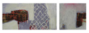 o.T., Dyptichon 40x20cm + 20x20cm; Acryl auf Holz
